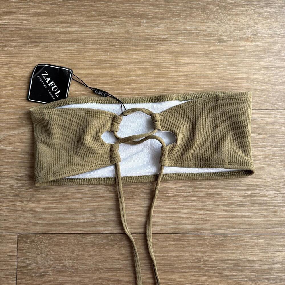 Zaful khaki tube top size 8